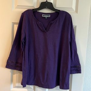Karen Scott purple 3/4 sleeve top.